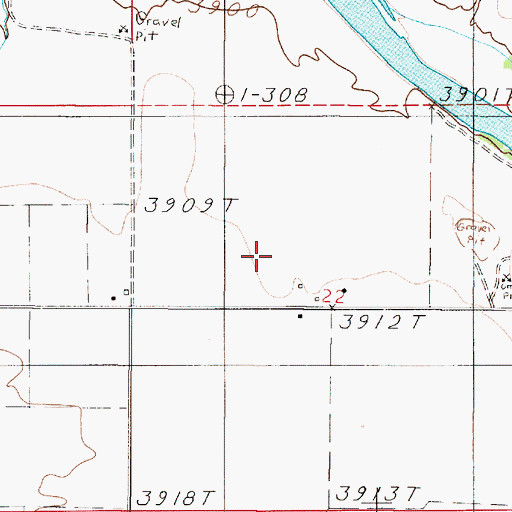 Topographic Map of 05N02E22BD__01 Well, MT
