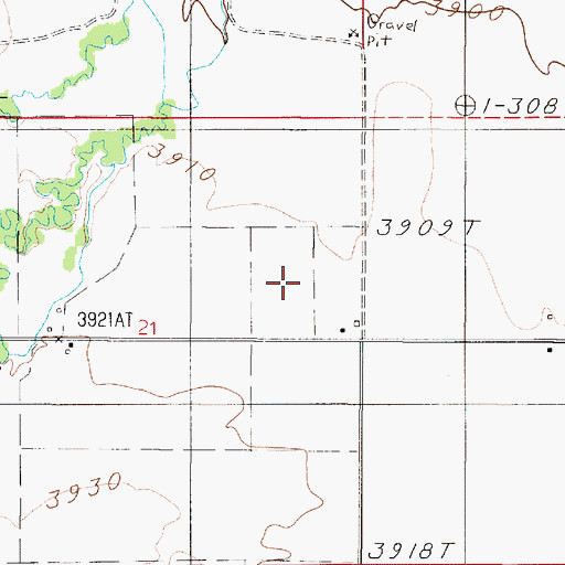 Topographic Map of 05N02E21AD__01 Well, MT