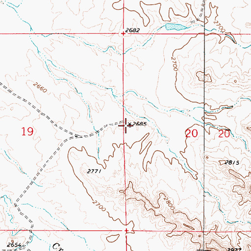 Topographic Map of 05N52E20BCCC01 Well, MT