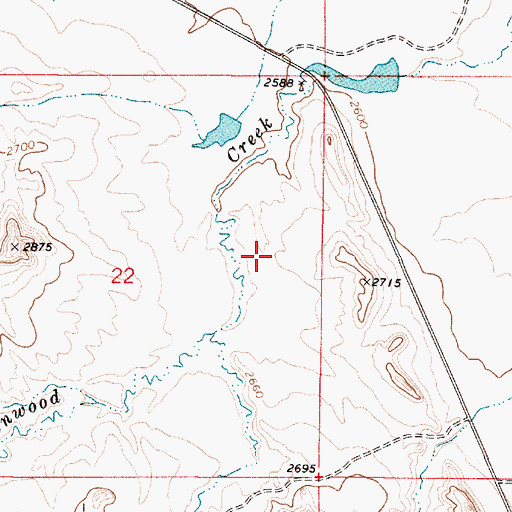 Topographic Map of 05N52E22AD__01 Well, MT