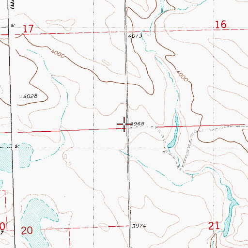 Topographic Map of 05N25E16CCCC02 Well, MT