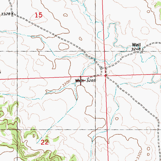 Topographic Map of 05N29E22AABA01 Well, MT