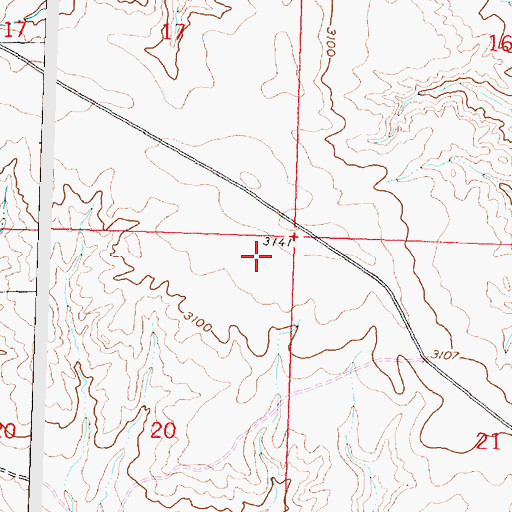 Topographic Map of 05N32E20AAAC01 Well, MT