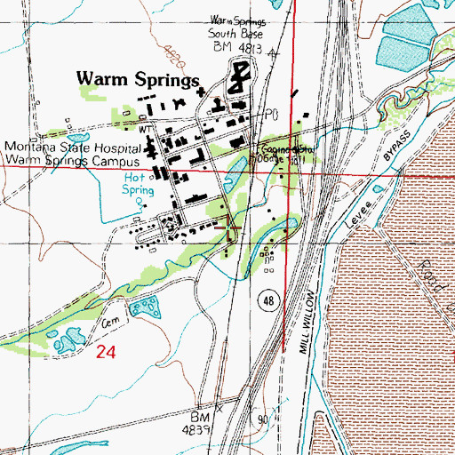 Topographic Map of 05N10W24AA__01 Well, MT