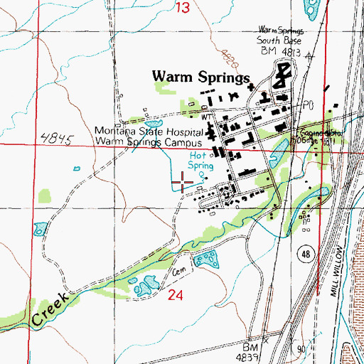 Topographic Map of 05N10W24ABBC01 Spring, MT
