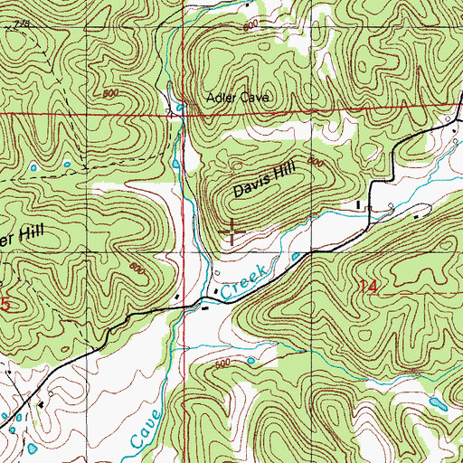 Topographic Map of Henley Mine, AR