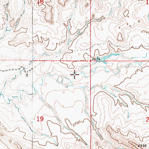 Topographic Map of 05N53E19BACA01 Well, MT