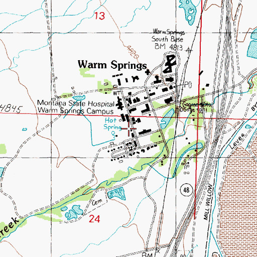 Topographic Map of 05N09W24ABAA01 Well, MT