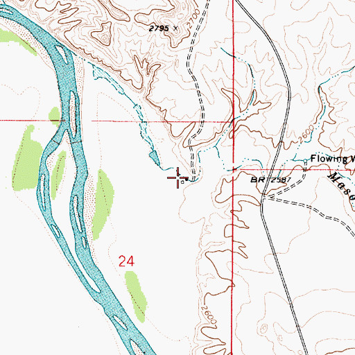 Topographic Map of 05N52E24AACD01 Well, MT