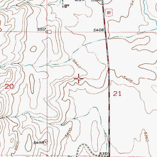 Topographic Map of 05N09E21B___01 Well, MT