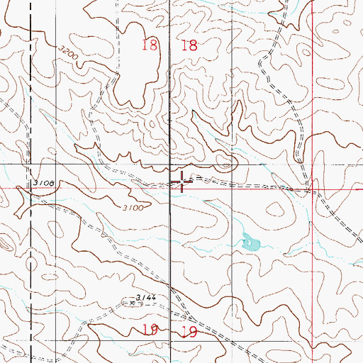 Topographic Map of 05N55E18CDC_01 Well, MT