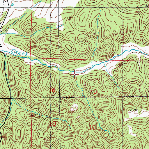 Topographic Map of Hunt Hollow, AR