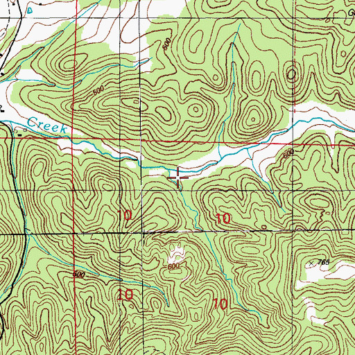 Topographic Map of Hunt Hollow, AR