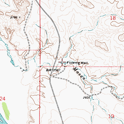 Topographic Map of 05N53E18CDCC01 Well, MT