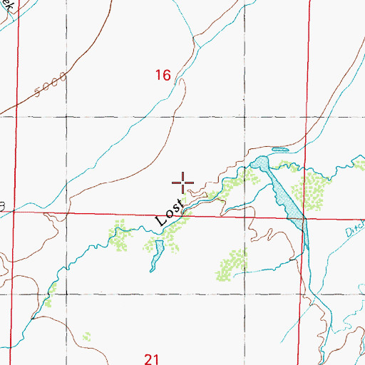 Topographic Map of 05N10W16DC__01 Well, MT