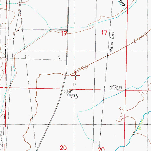 Topographic Map of 05N10W17DC__01 Well, MT