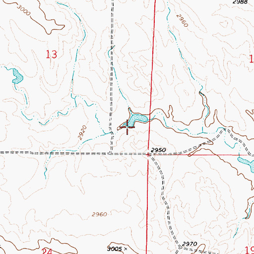 Topographic Map of 05N45E13DDCB01 Well, MT