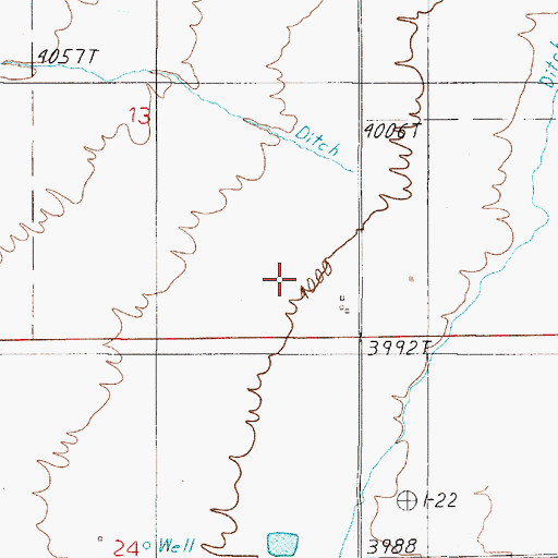 Topographic Map of 05N01E13DD__01 Well, MT