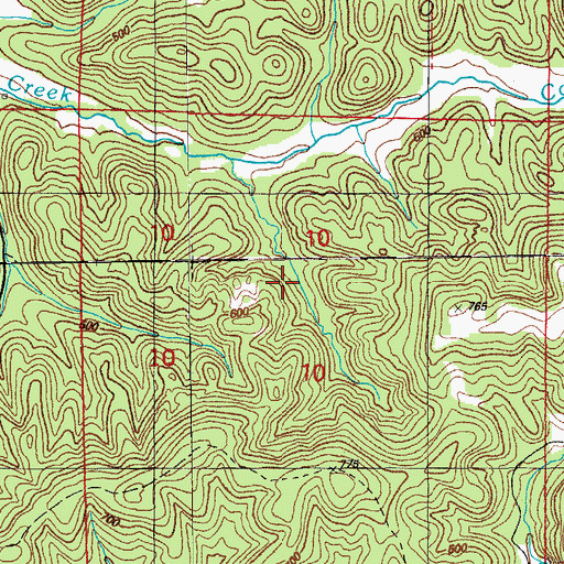 Topographic Map of Hunt Hollow Mine, AR