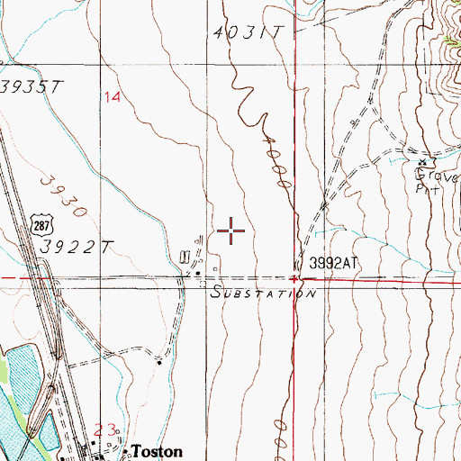 Topographic Map of 05N02E14DD__01 Well, MT