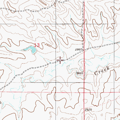 Topographic Map of 05N55E13DAD_01 Well, MT