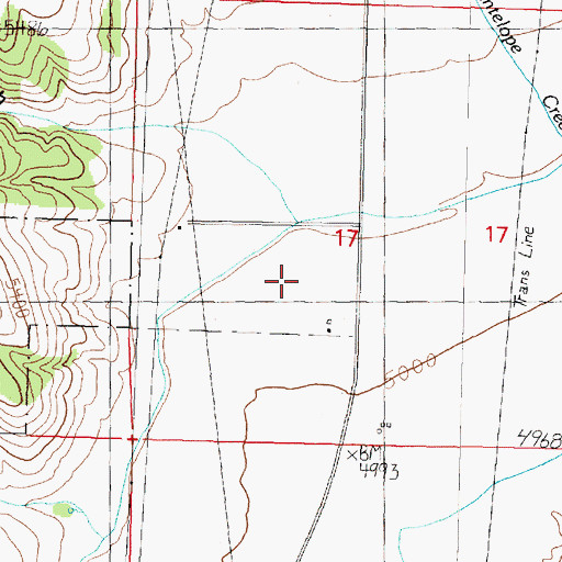 Topographic Map of 05N10W17CA__01 Well, MT
