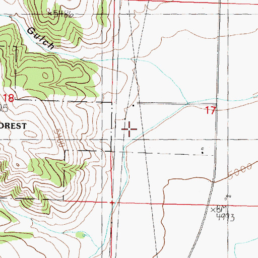 Topographic Map of 05N10W17CB__01 Well, MT