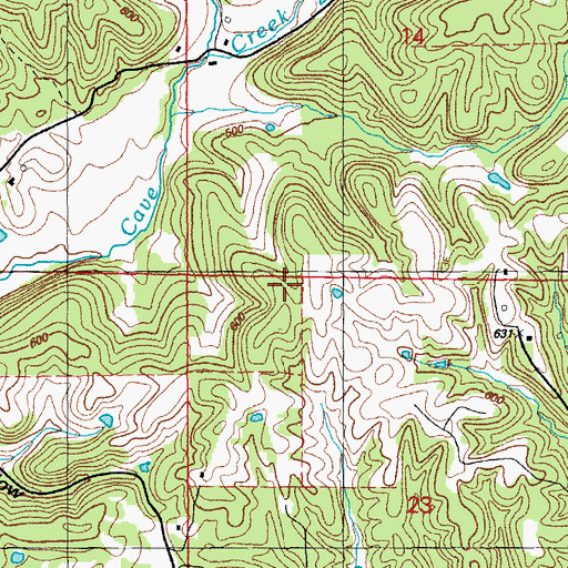 Topographic Map of J A Reves Mine, AR