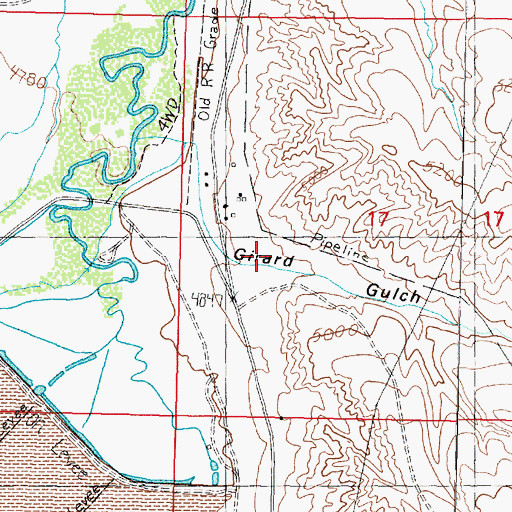 Topographic Map of 05N09W17CACA01 Well, MT