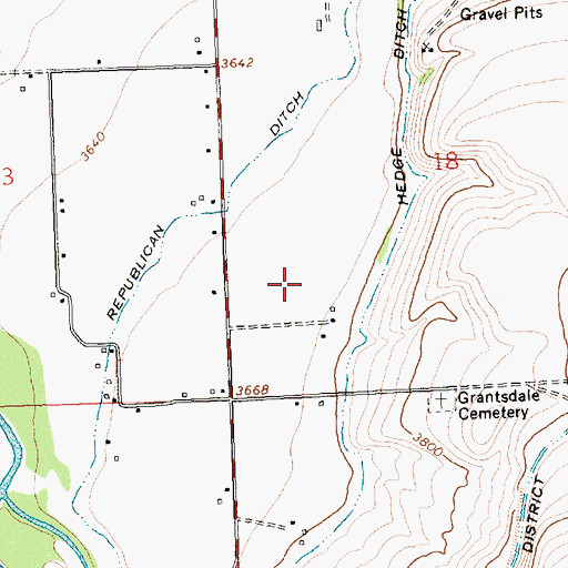 Topographic Map of 05N20W18CBDC01 Well, MT
