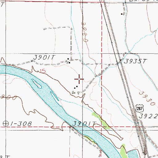Topographic Map of 05N02E15DA__02 Well, MT