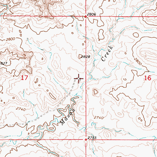 Topographic Map of 05N53E17DAAA01 Well, MT