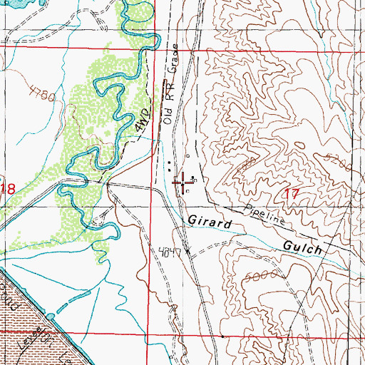 Topographic Map of 05N09W17BCDC01 Well, MT