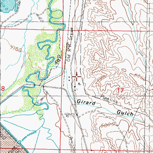 Topographic Map of 05N09W17BCDB01 Well, MT
