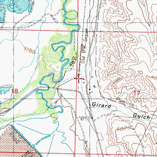 Topographic Map of 05N09W17BCCA01 Well, MT
