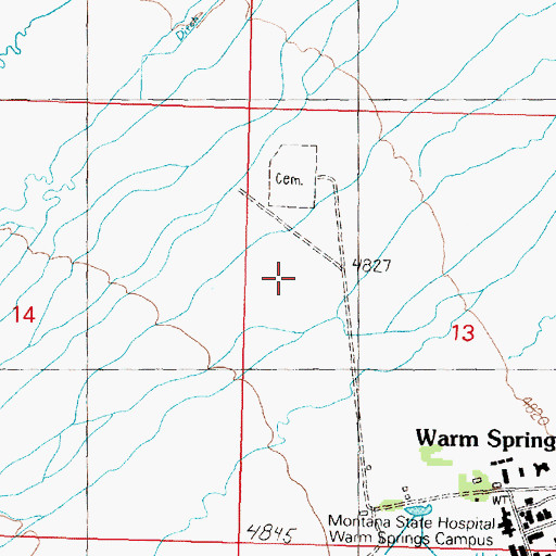 Topographic Map of 05N10W13BC__01 Well, MT