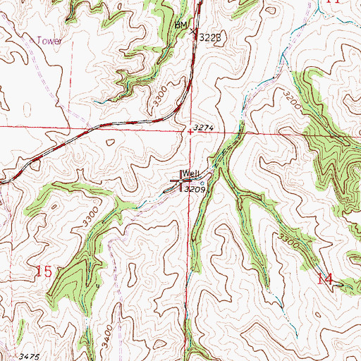 Topographic Map of 05N35E15AADA01 Well, MT