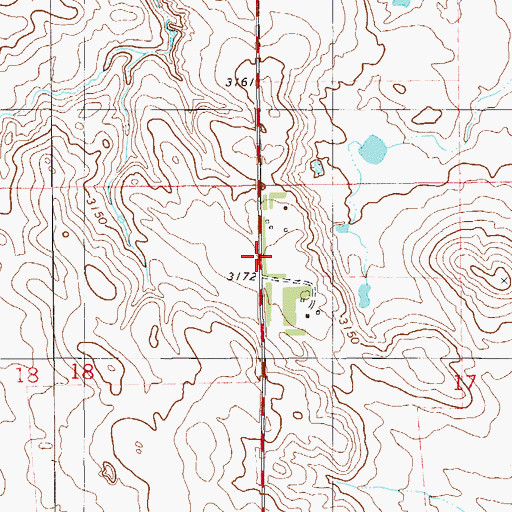 Topographic Map of 05N60E17BCB_01 Well, MT