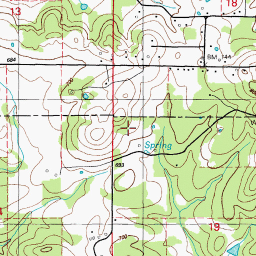 Topographic Map of Jackson Prospect, AR