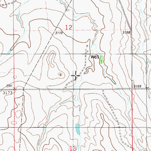 Topographic Map of 05N57E12DC__01 Well, MT