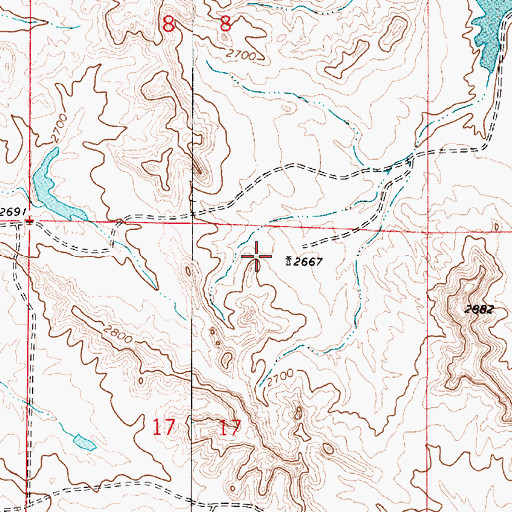 Topographic Map of 05N52E17ABAC01 Well, MT