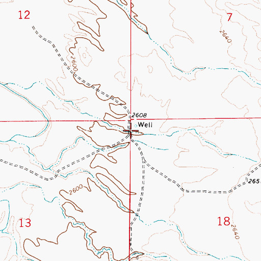 Topographic Map of 05N52E18BBBB01 Well, MT