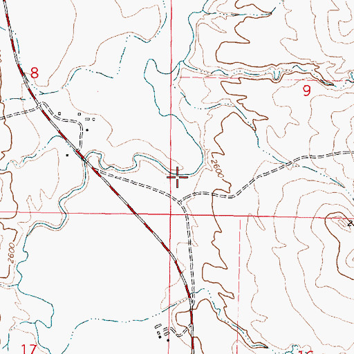 Topographic Map of 05N42E09CCBC01 Well, MT