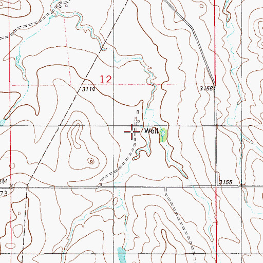 Topographic Map of 05N57E12DBDC01 Well, MT