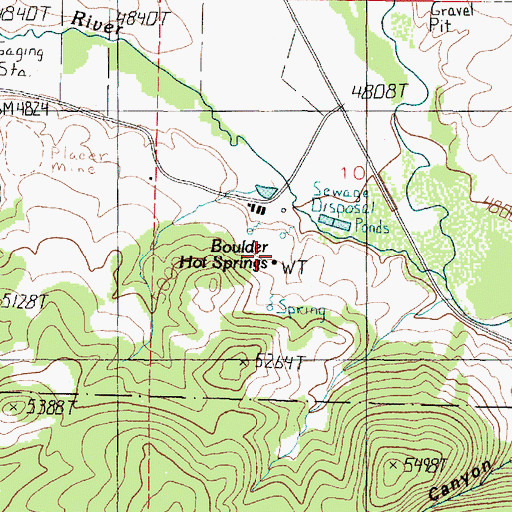 Topographic Map of 05N04W10CACB03 Spring, MT