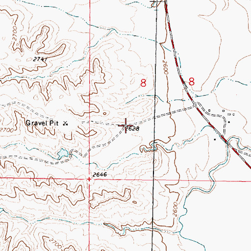 Topographic Map of 05N42E08C___01 Well, MT