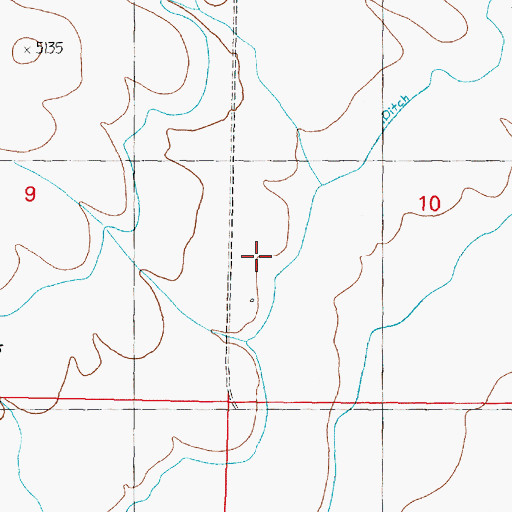 Topographic Map of 05N10W10CB__01 Well, MT