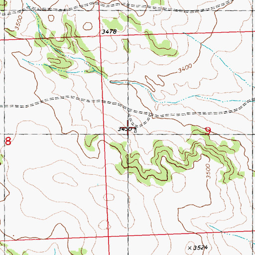 Topographic Map of 05N29E09BCDC01 Well, MT