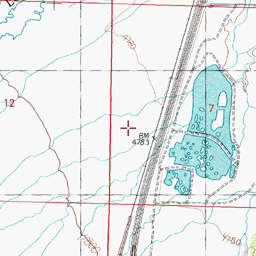 Topographic Map of 05N09W07CB__01 Well, MT