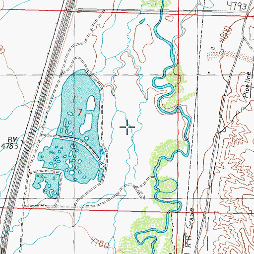 Topographic Map of 05N09W07DABC01 Well, MT